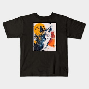 Fox grunge portrait Kids T-Shirt